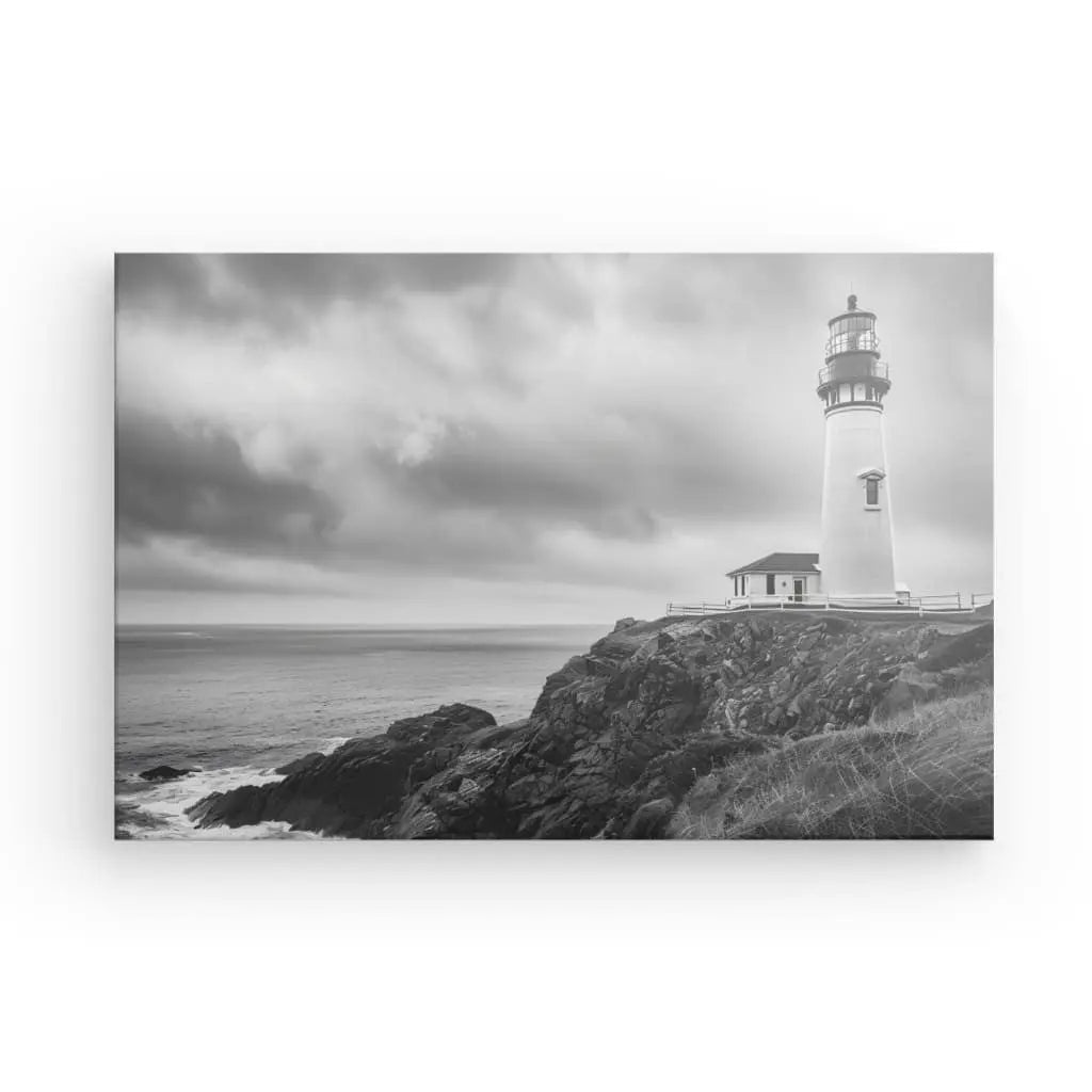 Tableau Phare Bateau Bord de Mer Noir et Blanc - #tag1# - #tag2# 