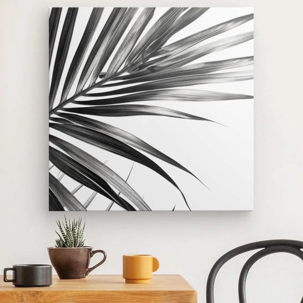 Tableau Fougères Feuilles Minimalistes Noir et Blanc - #tag1# - #tag2# 
