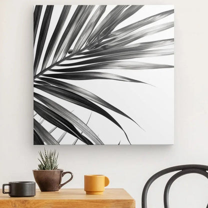 Tableau Fougères Feuilles Minimalistes Noir et Blanc - #tag1# - #tag2# 