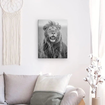 Tableau Lion Rugissement Noir et Blanc - #tag1# - #tag2# 