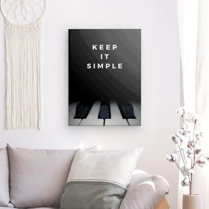 Tableau Piano Citation "Keep it simple" Noir et Blanc - #tag1# - #tag2# 