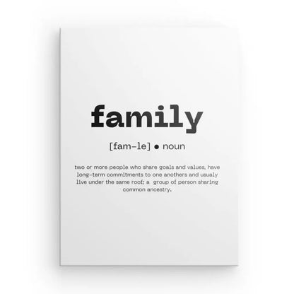 Tableau Définition "Family" Noir et Blanc - #tag1# - #tag2# 