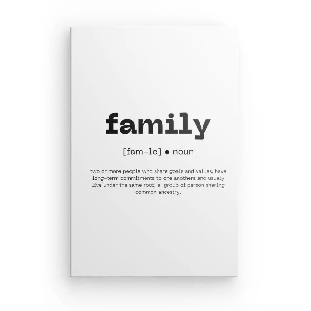 Tableau Définition "Family" Noir et Blanc - #tag1# - #tag2# 