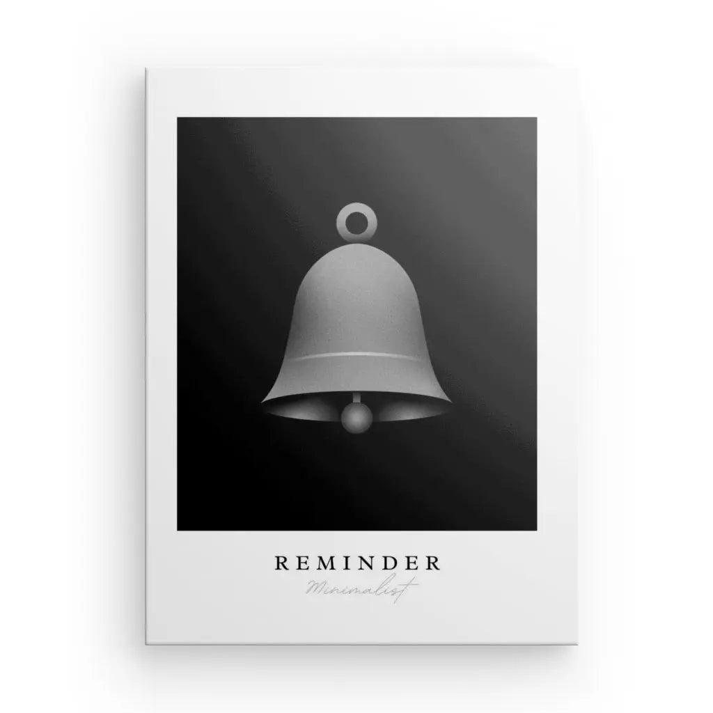 Tableau Noir et Blanc Cloche "Reminder" - #tag1# - #tag2# 