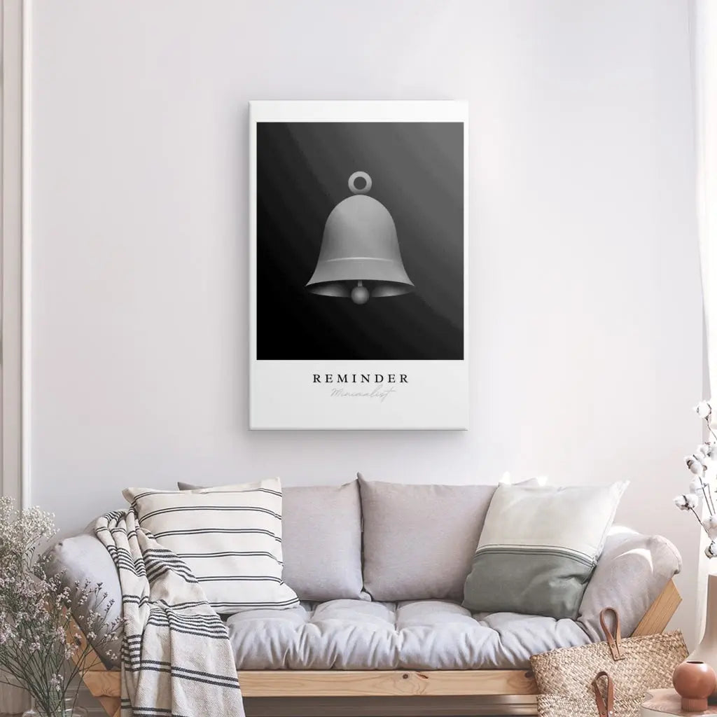 Tableau Noir et Blanc Cloche "Reminder" - #tag1# - #tag2# 