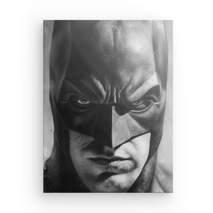 Tableau Portrait Batman Héro Masqué Noir et Blanc