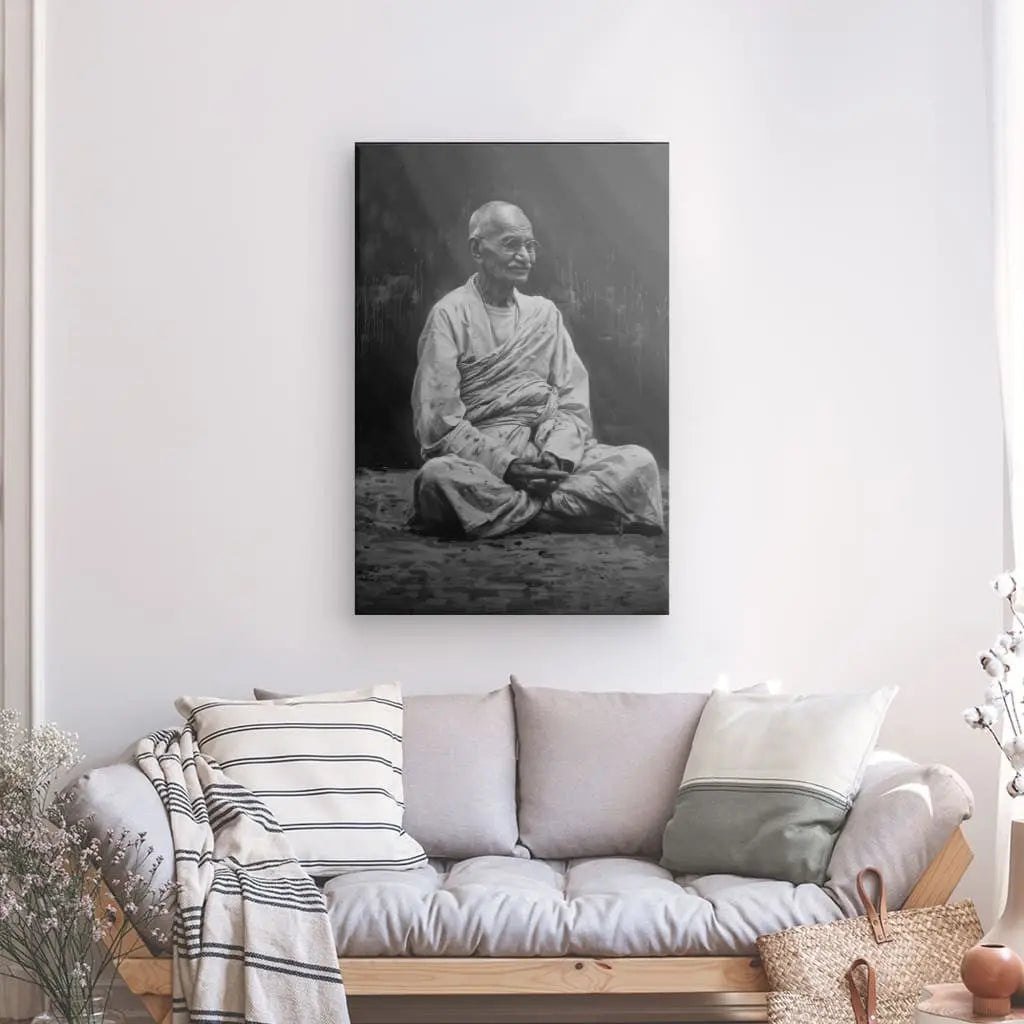 Tableau Mahatma Gandhi Noir et Blanc - #tag1# - #tag2# 