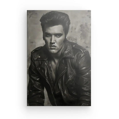 Tableau Portrait Elvis Presley Rock Noir et Blanc - #tag1# - #tag2# 
