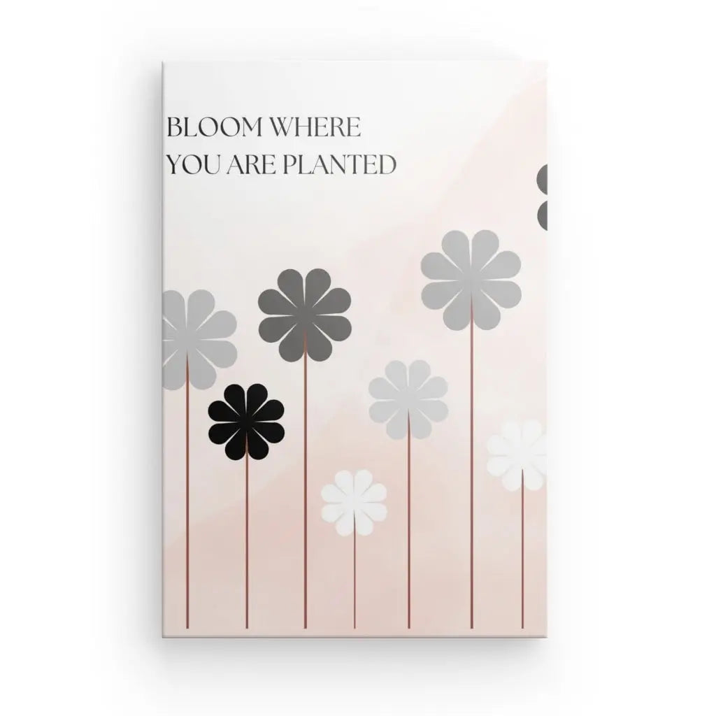 Tableau Citation Floraison Fleur Noir Blanc Rose - #tag1# - #tag2# 