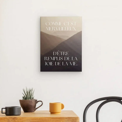 Tableau Citation Joie de vivre Beige Noir Blanc - #tag1# - #tag2# 