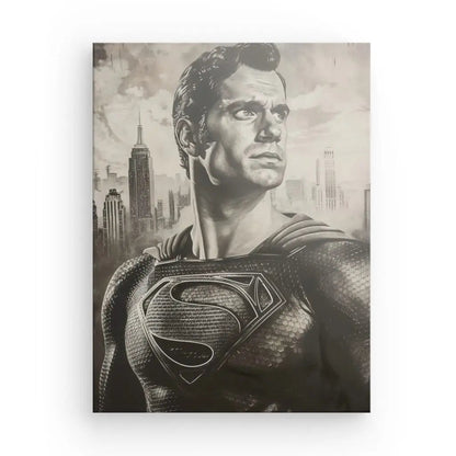 Tableau Superman Portrait Peinture Monochrome - #tag1# - #tag2# 