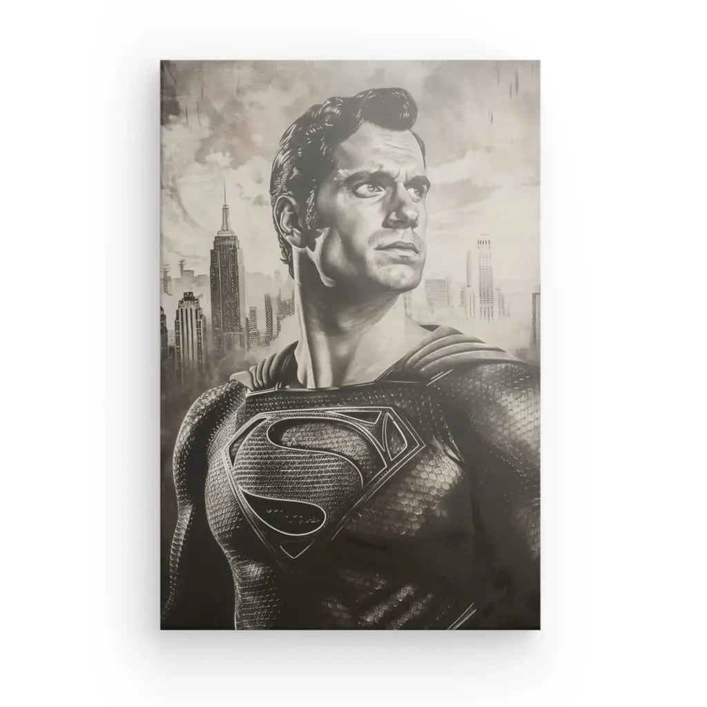 Tableau Superman Portrait Peinture Monochrome - #tag1# - #tag2# 