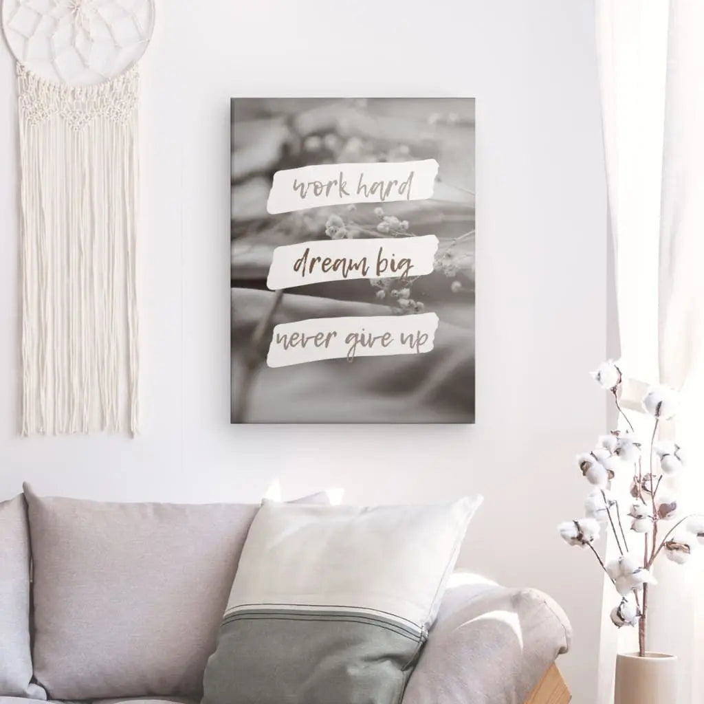 Tableau Citation Work Hard Sépia Monochrome - #tag1# - #tag2# 