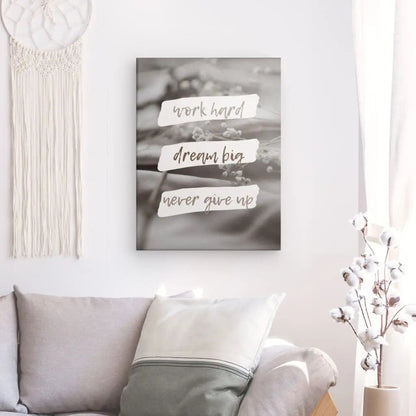 Tableau Citation Work Hard Sépia Monochrome - #tag1# - #tag2# 