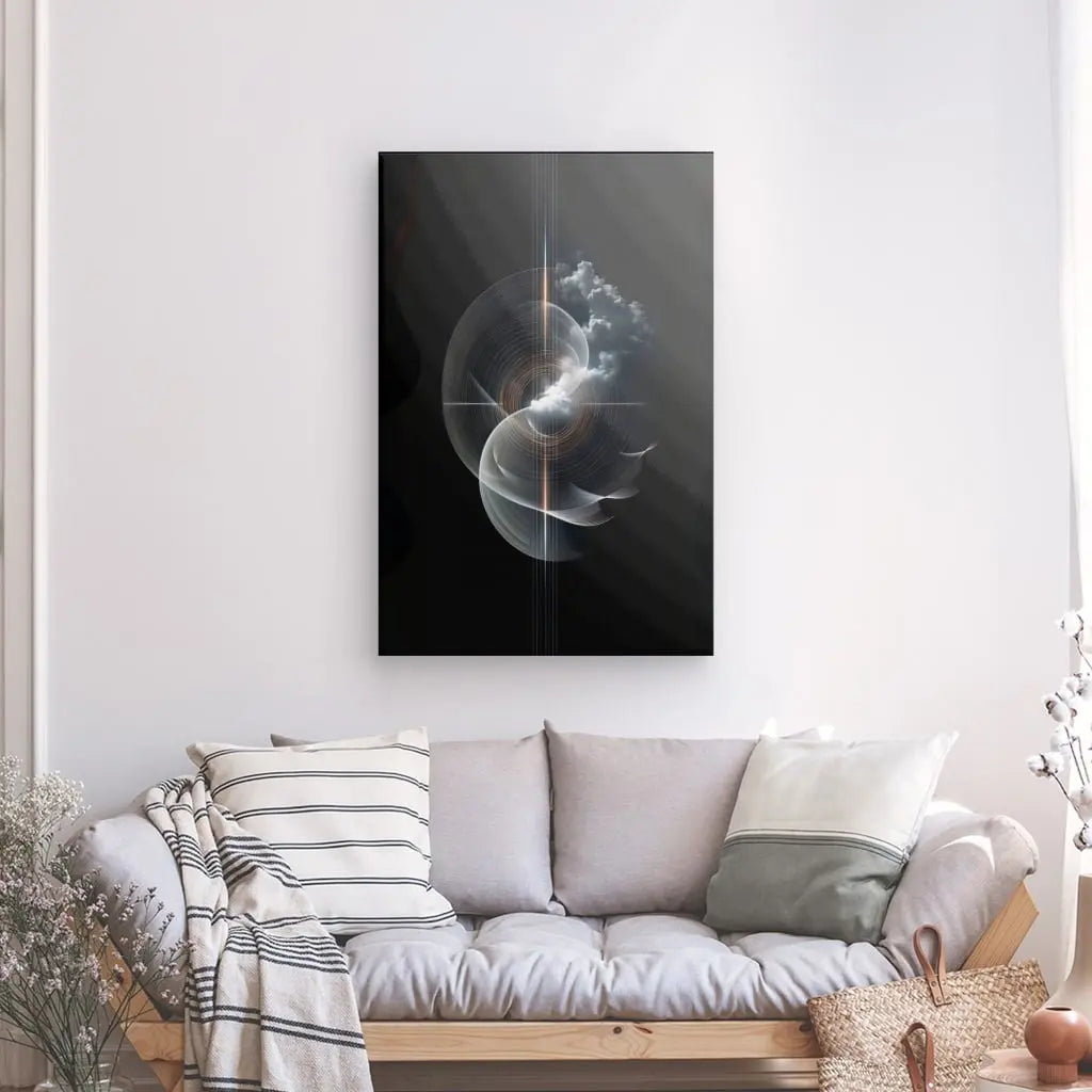 Tableau Lumière Nuage Art Abstrait Monochrome - #tag1# - #tag2# 
