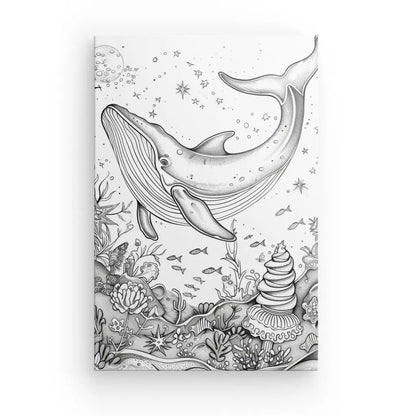 Tableau Dessin Baleine Noir et Blanc - #tag1# - #tag2# 