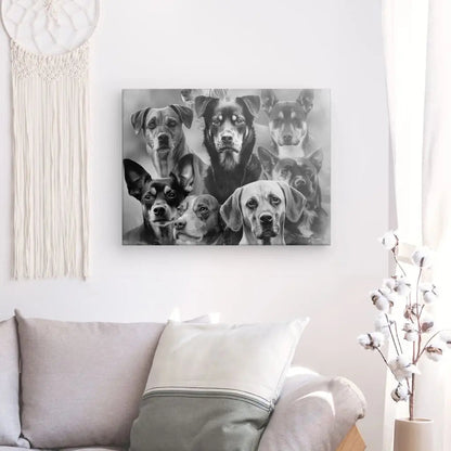 Tableau Races Chiens Noir et Blanc - #tag1# - #tag2# 