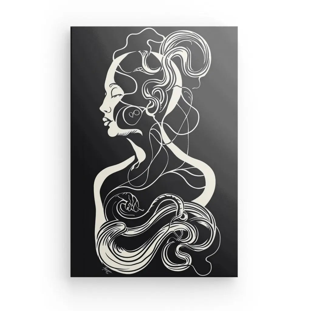 Tableau Humain Représentation Organique Noir et Blanc - #tag1# - #tag2# 