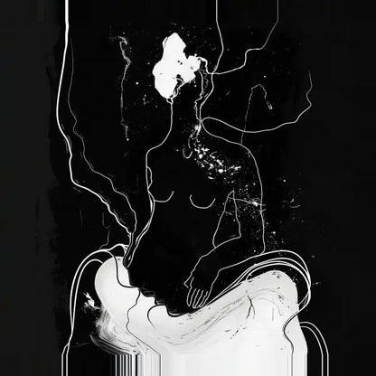 Tableau Contemporain Humain Eclosion Abstraite Monochrome - #tag1# - #tag2# 