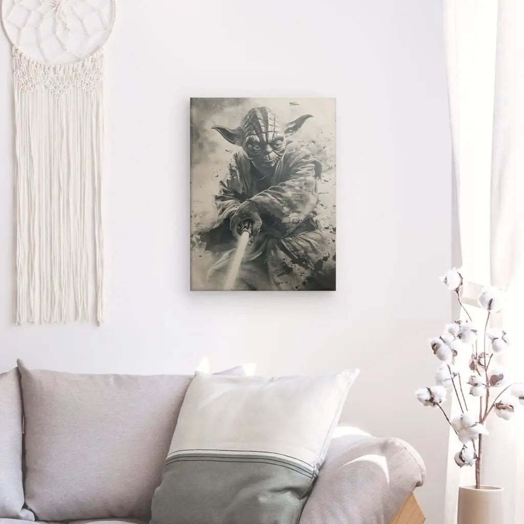 Tableau Yoda Star Wars Noir et Blanc - #tag1# - #tag2# 