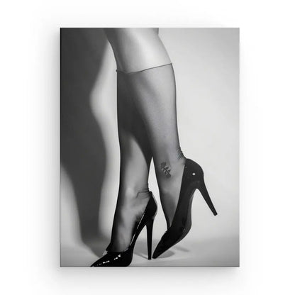 Tableau Résille Jambes Femme Escarpins Noir et Blanc - #tag1# - #tag2# 