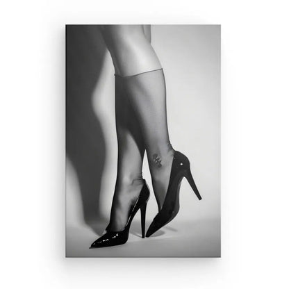 Tableau Résille Jambes Femme Escarpins Noir et Blanc - #tag1# - #tag2# 