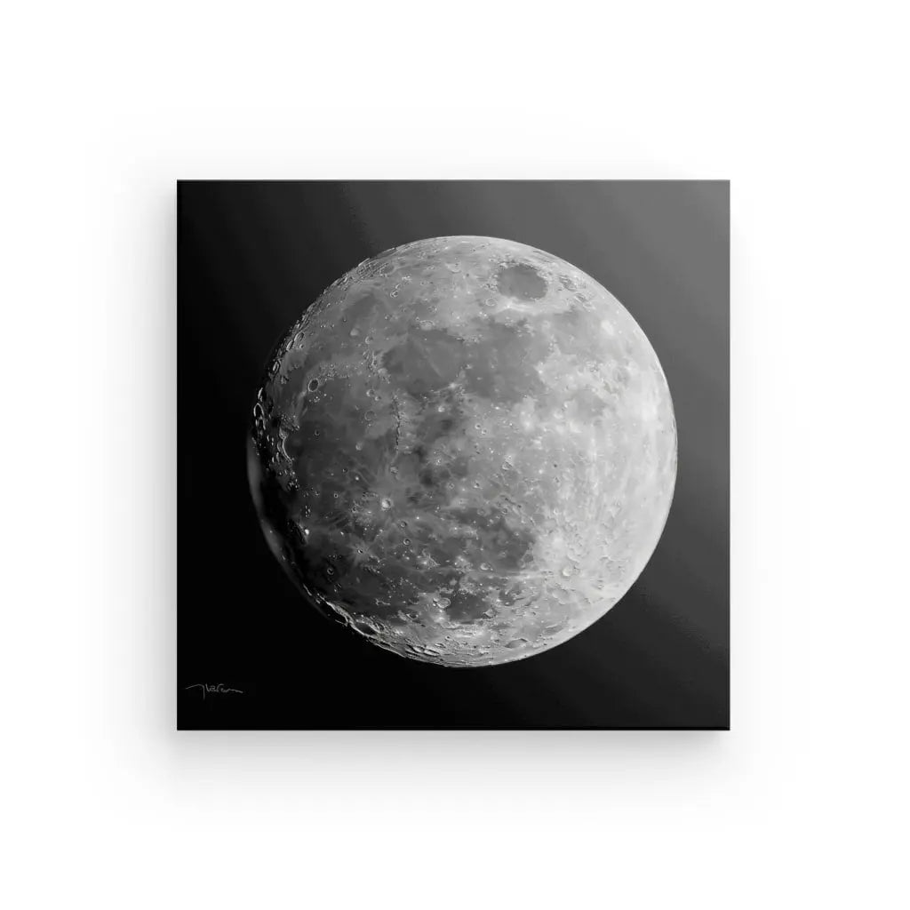 Tableau Lune Gros Plan Noir et Blanc - #tag1# - #tag2# 