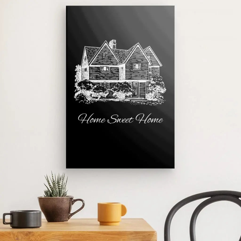 Tableau Minimaliste Home Sweet Home Monochrome