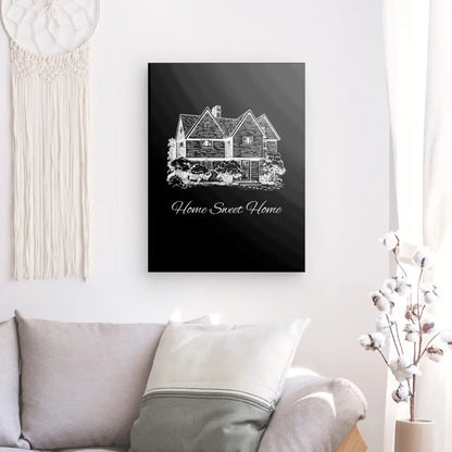 Tableau Minimaliste Home Sweet Home Monochrome