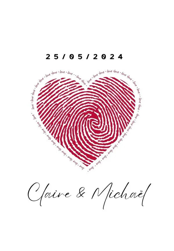 Tableau Couple Personnalisé Coeur - #tag1# - #tag2# 