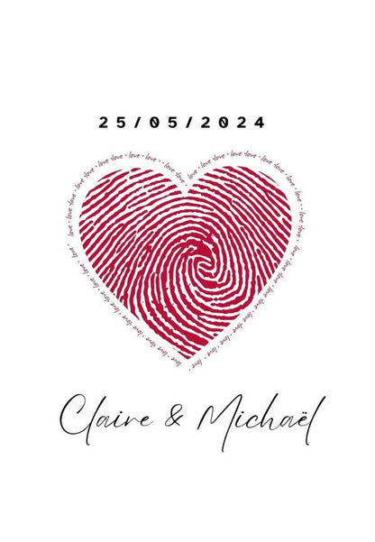 Tableau Couple Personnalisé Coeur - #tag1# - #tag2# 