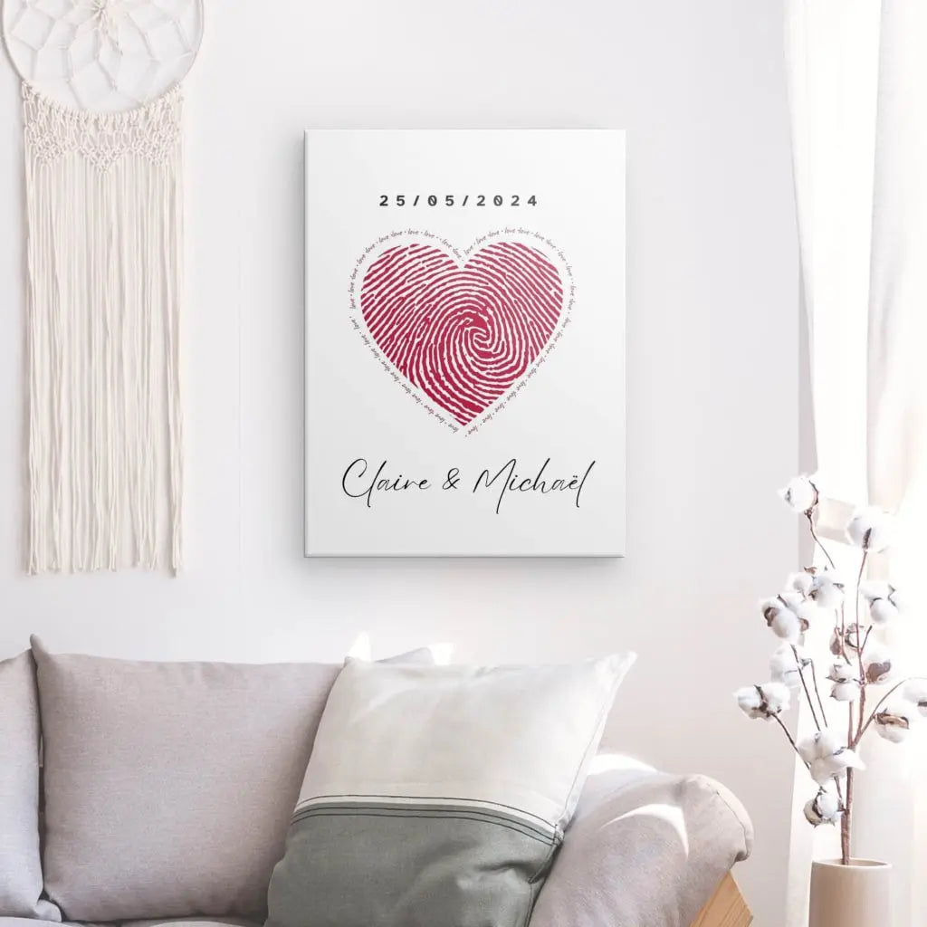 Tableau Couple Personnalisé Coeur - #tag1# - #tag2# 
