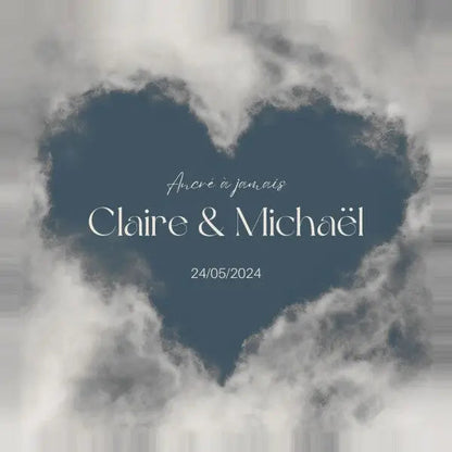 Tableau Personnalisé Amoureux Coeur Nuages - #tag1# - #tag2# 