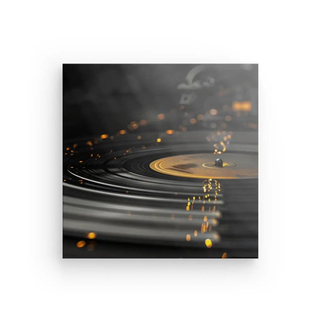 Tableau Vinyle Musique Noir et Doré - #tag1# - #tag2# 