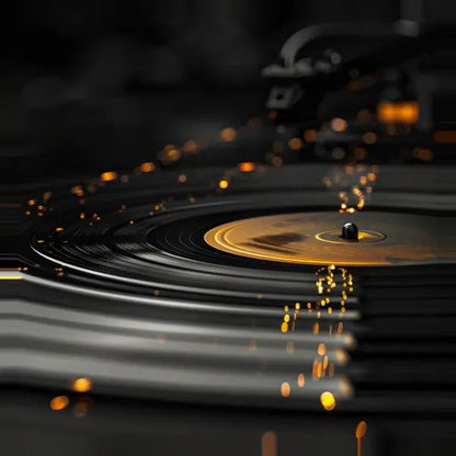 Tableau Vinyle Musique Noir et Doré - #tag1# - #tag2# 