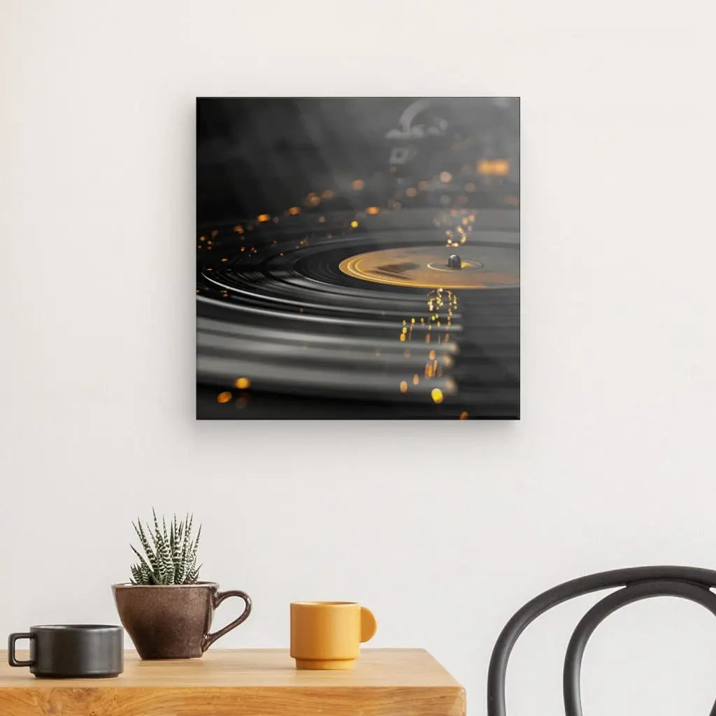 Tableau Vinyle Musique Noir et Doré - #tag1# - #tag2# 