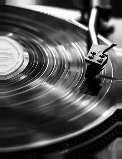 Tableau Tourne Disque Vinyle Noir et Blanc - #tag1# - #tag2# 
