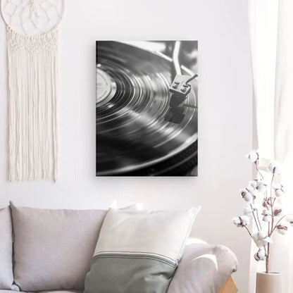 Tableau Tourne Disque Vinyle Noir et Blanc - #tag1# - #tag2# 