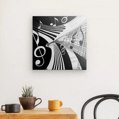 Tableau Notes Musique Noir et Blanc - #tag1# - #tag2# 