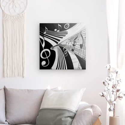 Tableau Notes Musique Noir et Blanc - #tag1# - #tag2# 