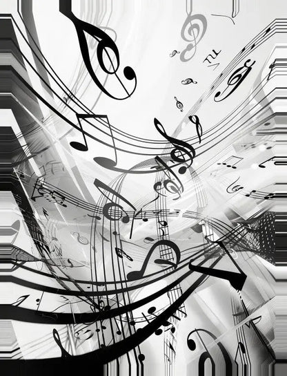 Tableau Crazy Musique Monochrome - #tag1# - #tag2# 