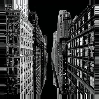 Tableau Ville Architecture Virtuelle Noir et Blanc - #tag1# - #tag2# 