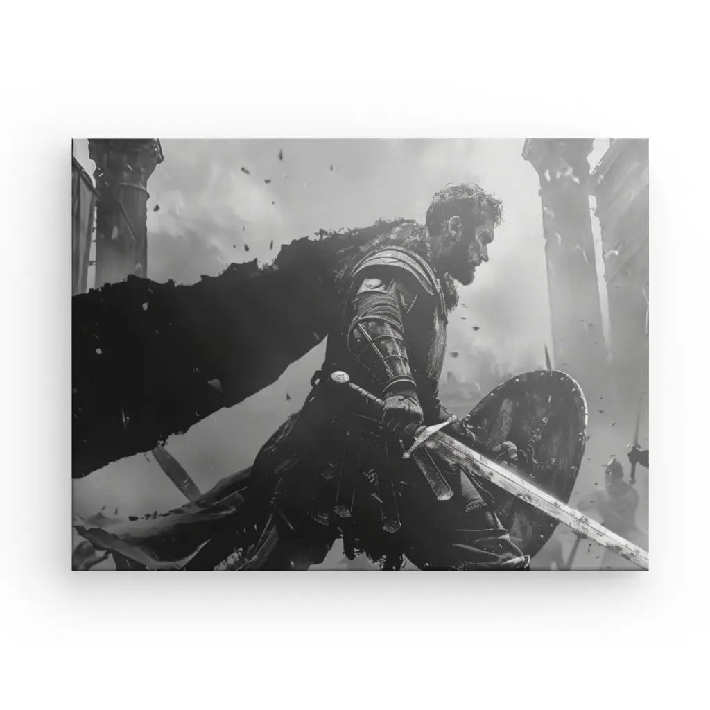 Tableau Gladiateur Dessin Noir et Blanc - #tag1# - #tag2# 