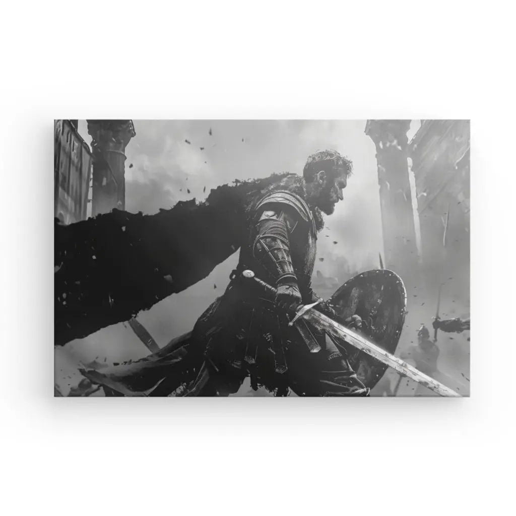 Tableau Gladiateur Dessin Noir et Blanc - #tag1# - #tag2# 