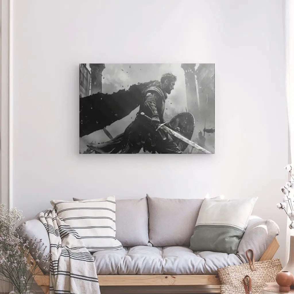 Tableau Gladiateur Dessin Noir et Blanc - #tag1# - #tag2# 