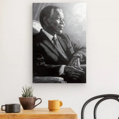 Tableau Peinture Nelson Mandela Noir et Blanc - #tag1# - #tag2# 