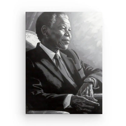 Tableau Peinture Nelson Mandela Noir et Blanc - #tag1# - #tag2# 