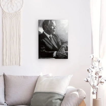Tableau Peinture Nelson Mandela Noir et Blanc - #tag1# - #tag2# 
