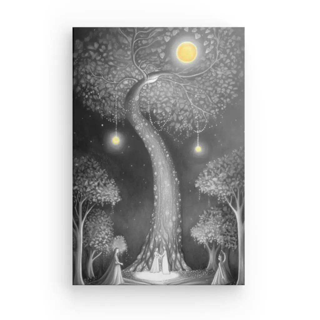 Tableau Scène Féérique Dessin Noir et Blanc - #tag1# - #tag2# 