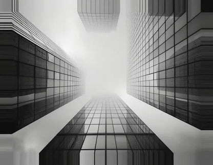 Tableau Gratte-Ciel Métropole Noir et Blanc - #tag1# - #tag2# 
